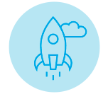 icon showing rocket launching